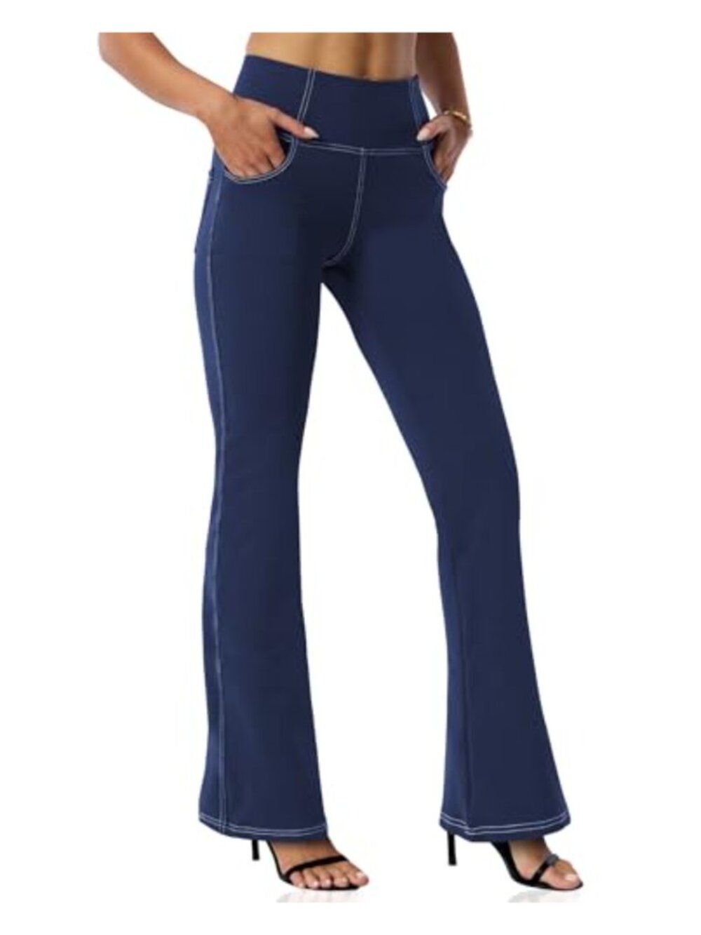 High Waisted Bootcut Yoga Pants with Pockets for Women, Flare Leggings